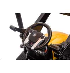 Vaikiškas elektrinis traktorius su priekaba MEGA D68, Geltonas