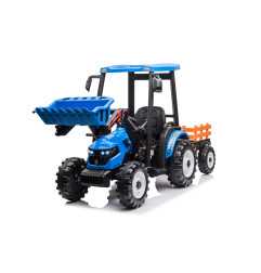 Vaikiškas elektrinis traktorius su priekaba MEGA D68, Mėlynas