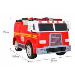 Vaikiškas elektrinis sunkvežimis Fire Truck, Raudonas