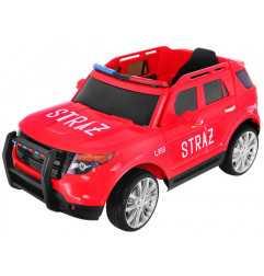 Vaikiškas Elektromobilis SUV Gaisrinė, Raudonas