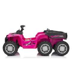 Vaikiškas elektrinis keturratis su priekaba TX ATV, Rožinis