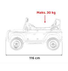 Vaikiškas elektromobilis Land Rover Defender 110 SVX Concept, Juodas