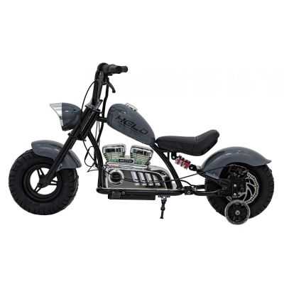 Vaikiškas Elektrinis Motociklas Chopper Warrior, Pilkas - 3