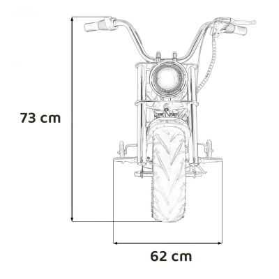 Vaikiškas Elektrinis Motociklas Chopper Warrior, Pilkas - 7