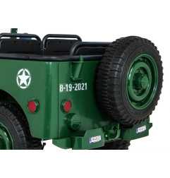 Vaikiškas elektrinis sunkvėžimis Retro 4x4, Žalias