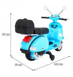 Vaikiškas Elektrinis Motoroleris Vespa, Mėlynas - 2