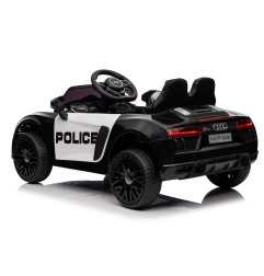 Vaikiškas policijos elektromobilis Audi R8, juodas