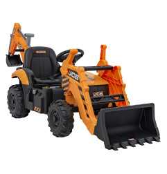 Vaikiškas Elektrinis Traktorius/Ekskavatorius  JCB 2in1, Geltonas