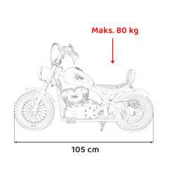Vaikiškas Elektrinis motociklas Chopper SPEED, Mėlynas - 13